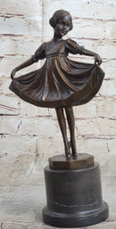 Signed Preiss Young Ballerina Bookend Bronze Sculpture