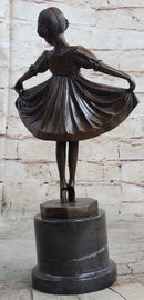 Signed Preiss Young Ballerina Bookend Bronze Sculpture