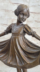 Signed Preiss Young Ballerina Bookend Bronze Sculpture