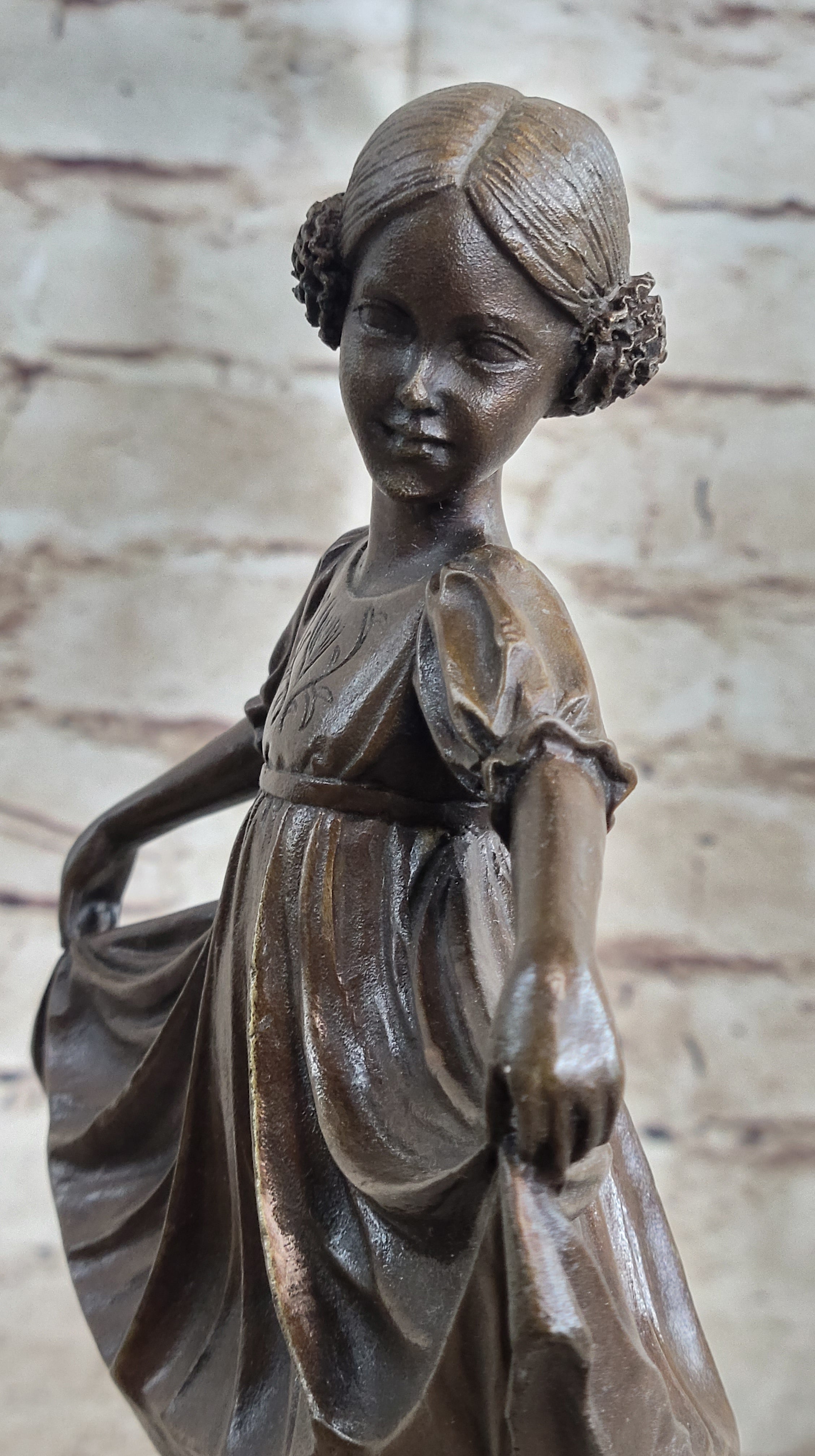 Signed Preiss Young Ballerina Bookend Bronze Sculpture