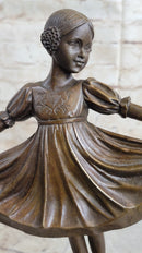 Signed Preiss Young Ballerina Bookend Bronze Sculpture
