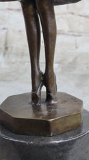 Signed Preiss Young Ballerina Bookend Bronze Sculpture