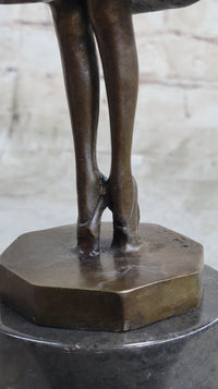 Signed Preiss Young Ballerina Bookend Bronze Sculpture