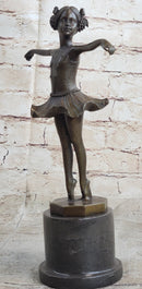 Hot Cast Bronze Young Ballerina Ballet Dancer on Marble Base