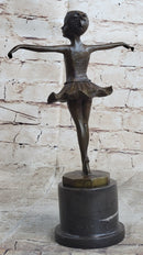 Hot Cast Bronze Young Ballerina Ballet Dancer on Marble Base