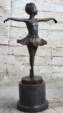 Hot Cast Bronze Young Ballerina Ballet Dancer on Marble Base