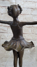 Hot Cast Bronze Young Ballerina Ballet Dancer on Marble Base