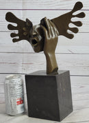 Signed Dali Abstract Female Sunshine Bronze Sculpture Marble Base