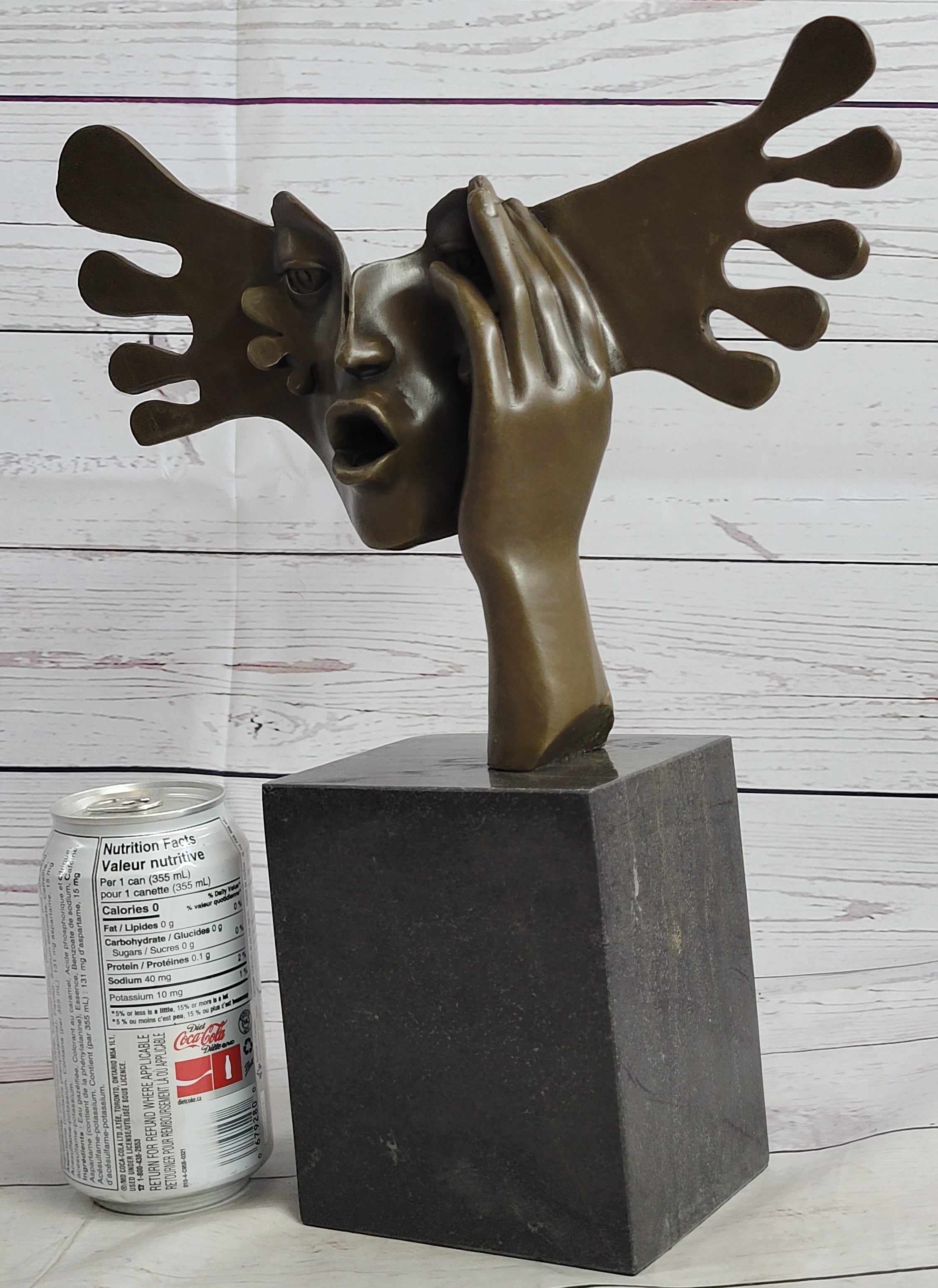 Signed Dali Abstract Female Sunshine Bronze Sculpture Marble Base