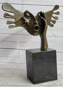 Signed Dali Abstract Female Sunshine Bronze Sculpture Marble Base