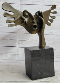 Signed Dali Abstract Female Sunshine Bronze Sculpture Marble Base