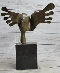 Signed Dali Abstract Female Sunshine Bronze Sculpture Marble Base