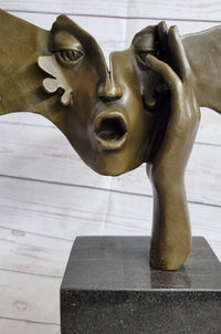 Signed Dali Abstract Female Sunshine Bronze Sculpture Marble Base