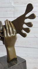 Signed Dali Abstract Female Sunshine Bronze Sculpture Marble Base