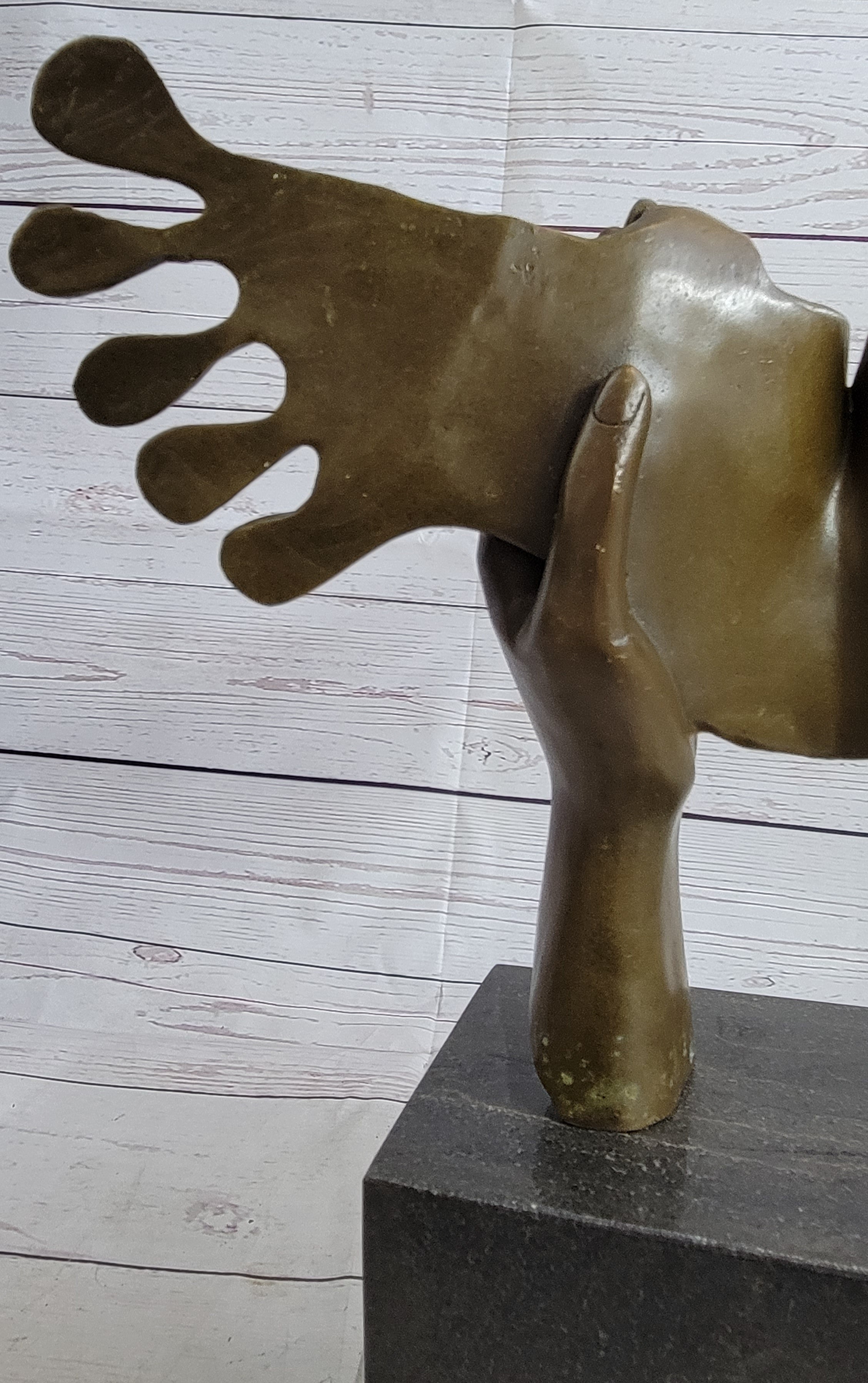 Signed Dali Abstract Female Sunshine Bronze Sculpture Marble Base