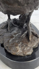 Bronze Sculpture Large Chicken Rooster Farm Animal Marble
