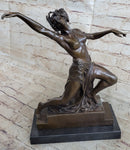 Graceful Nude Female Dancer Bronze Statue Sculpture Figure Signed Gory 15" x 13"
