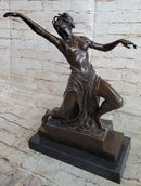 Graceful Nude Female Dancer Bronze Statue Sculpture Figure Signed Gory 15" x 13"