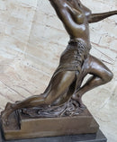 Graceful Nude Female Dancer Bronze Statue Sculpture Figure Signed Gory 15" x 13"