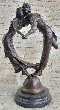 Bronze Art Deco Sculpture Couple Dancing Romantic