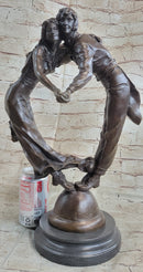 Bronze Art Deco Sculpture Couple Dancing Romantic