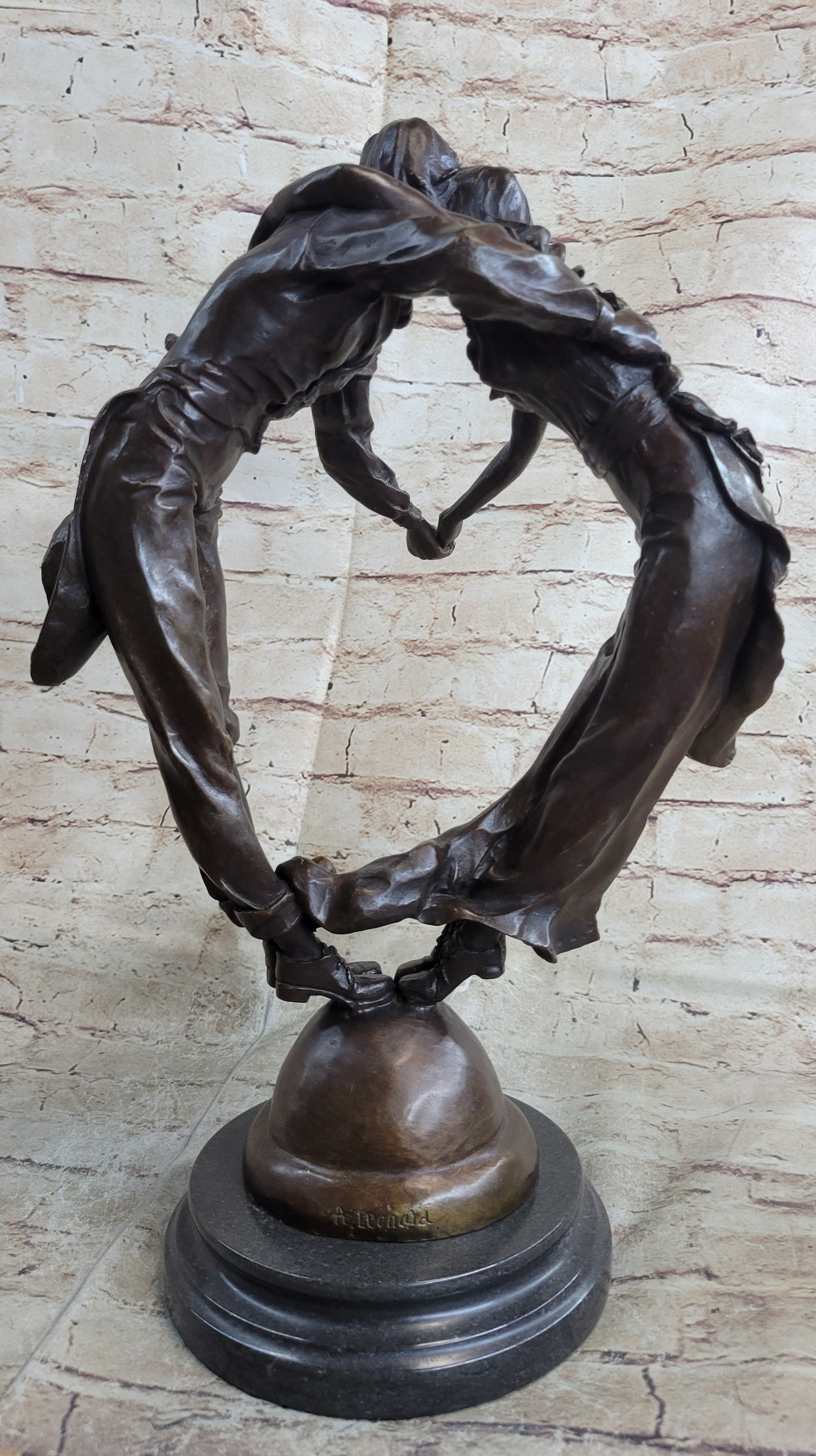 Bronze Art Deco Sculpture Couple Dancing Romantic