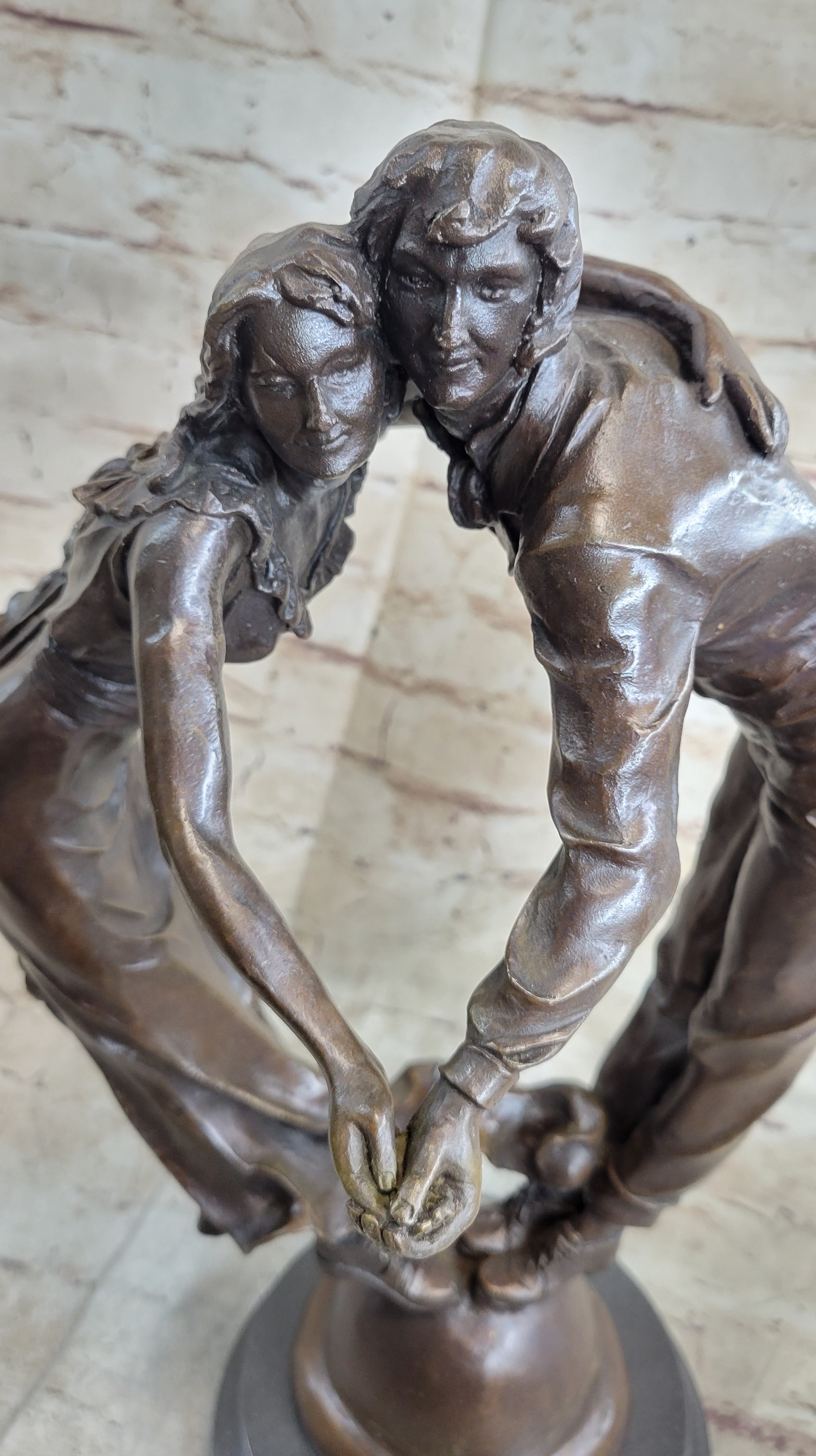 Bronze Art Deco Sculpture Couple Dancing Romantic