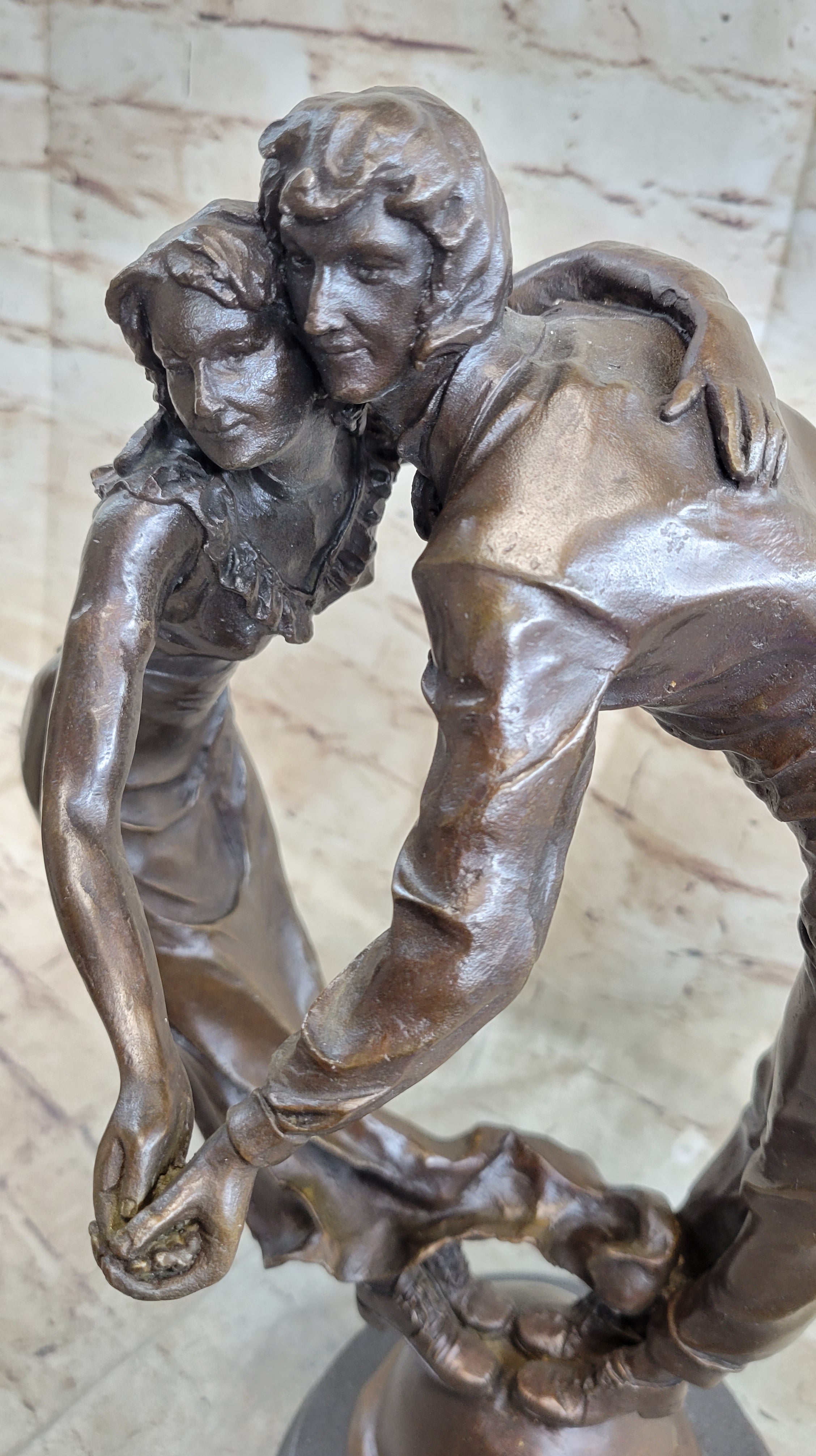 Bronze Art Deco Sculpture Couple Dancing Romantic