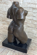 Nude Female Torso Bronze Statue Sculpture by Aristide Maillol on Marble Base 14" x 8"