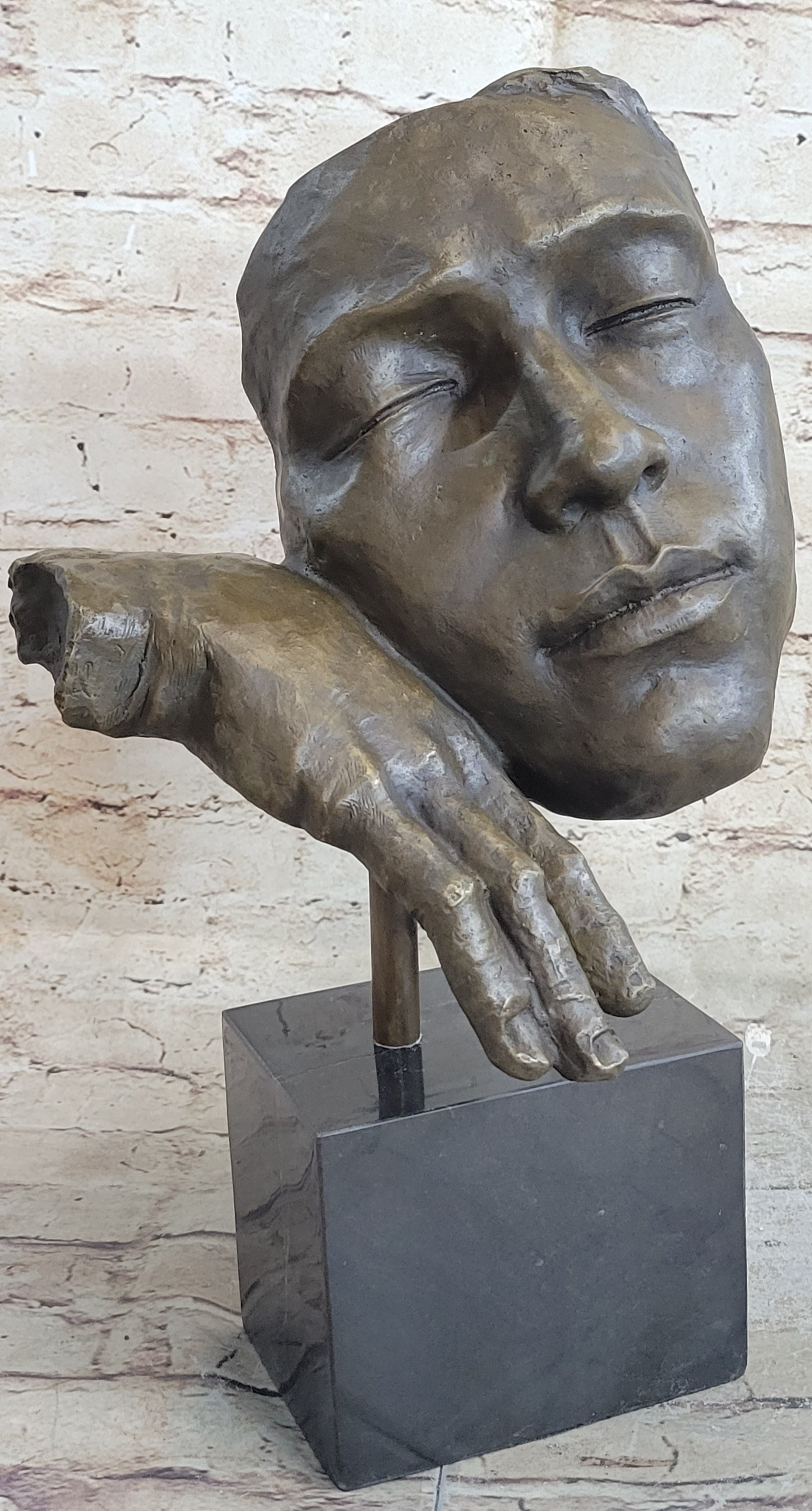 Salvador Dali Resting Man Bronze Bust Sculpture