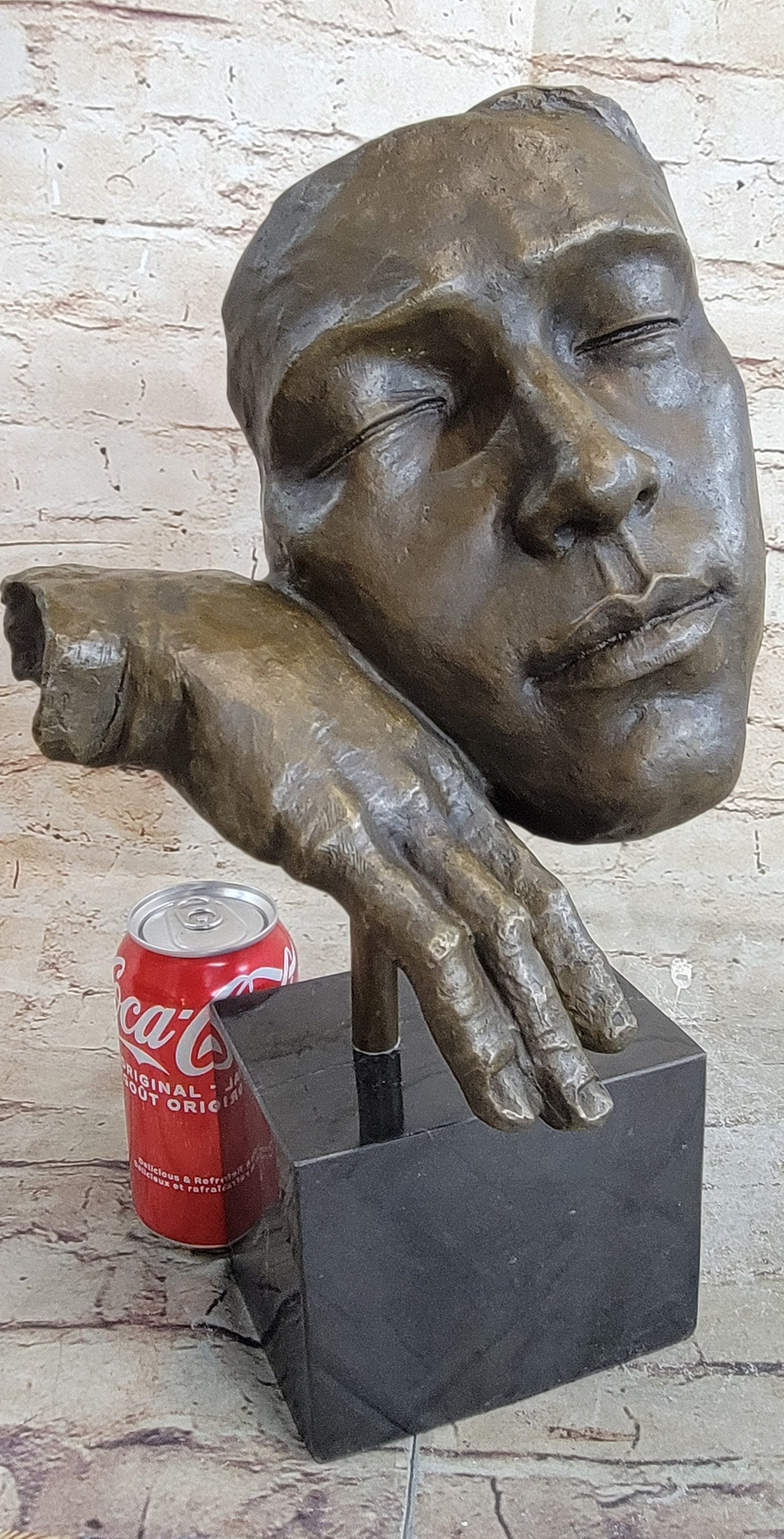 Salvador Dali Resting Man Bronze Bust Sculpture