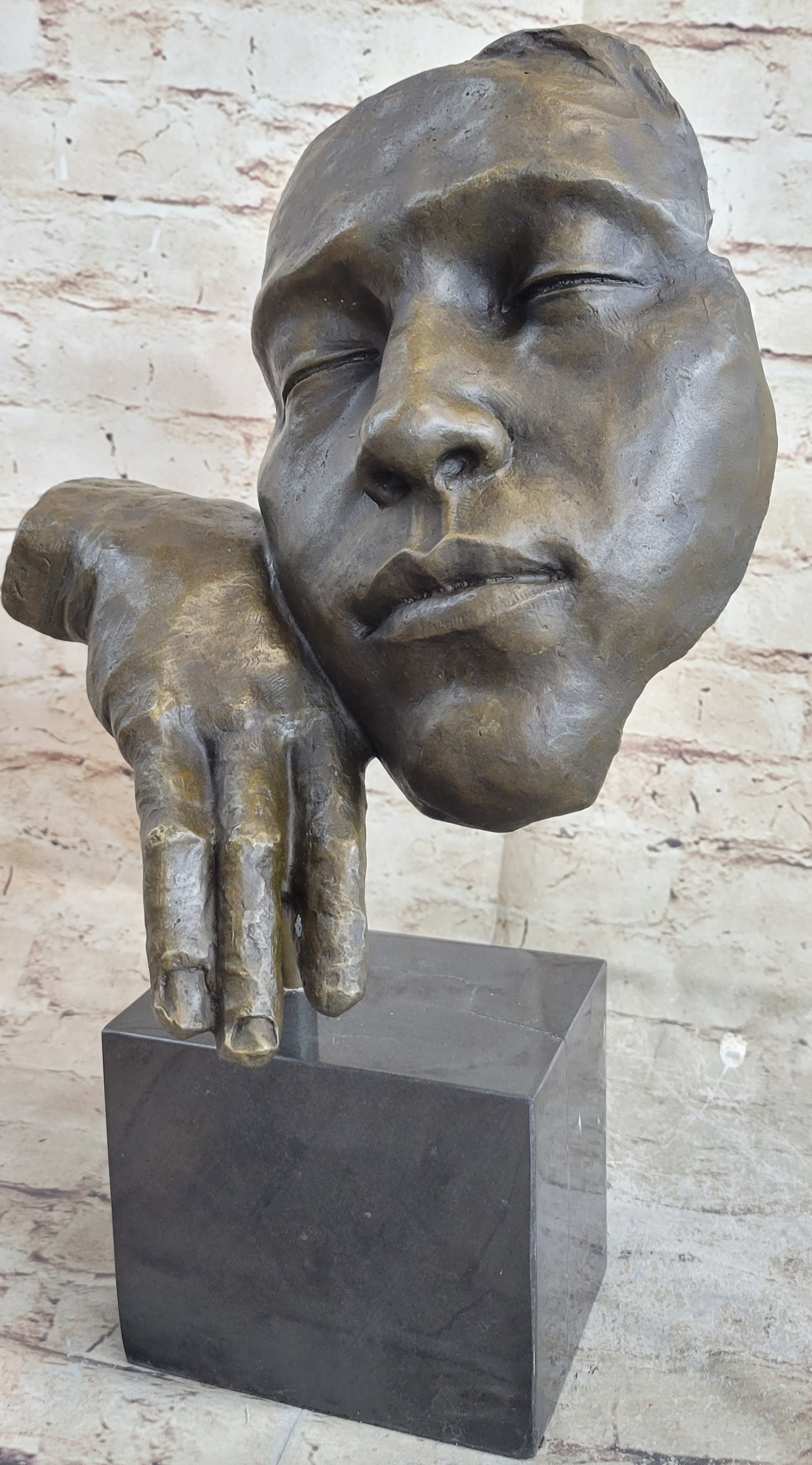 Salvador Dali Resting Man Bronze Bust Sculpture