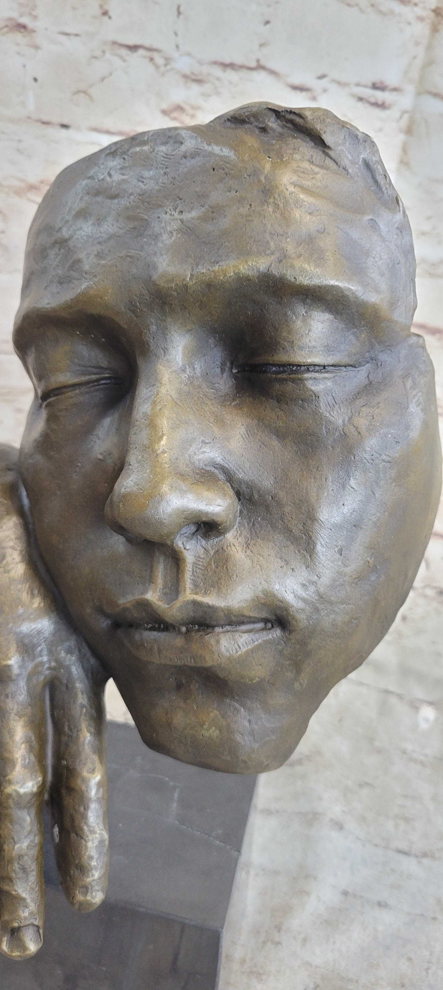 Salvador Dali Resting Man Bronze Bust Sculpture