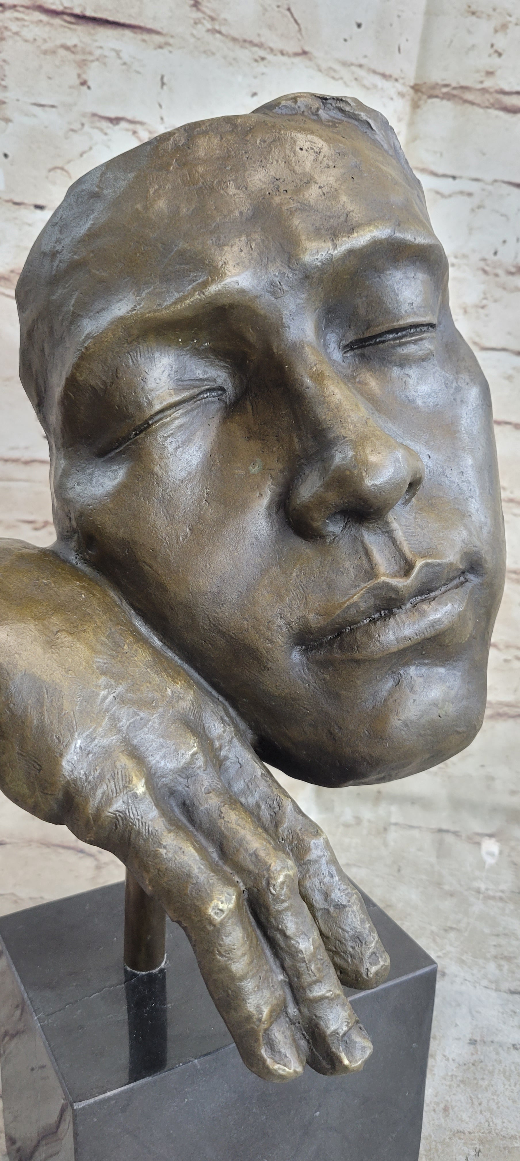 Salvador Dali Resting Man Bronze Bust Sculpture