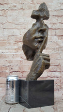 Hush Surreal Bronze Face Sculpture Salvador Dali - Shhh Gesture