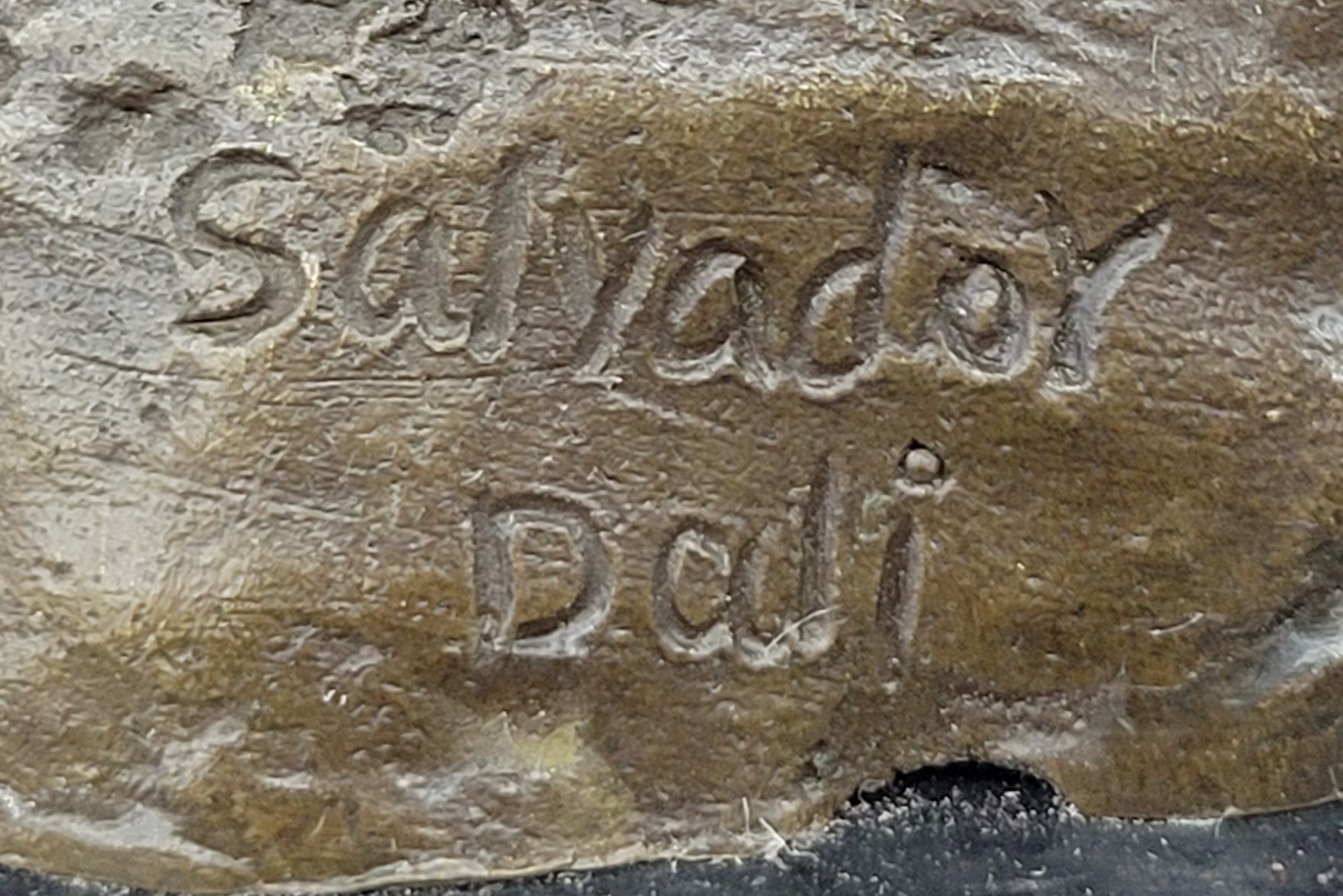 Hush Surreal Bronze Face Sculpture Salvador Dali - Shhh Gesture