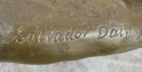 Abstract Surrealist Handshake Bronze Sculpture Marble Base