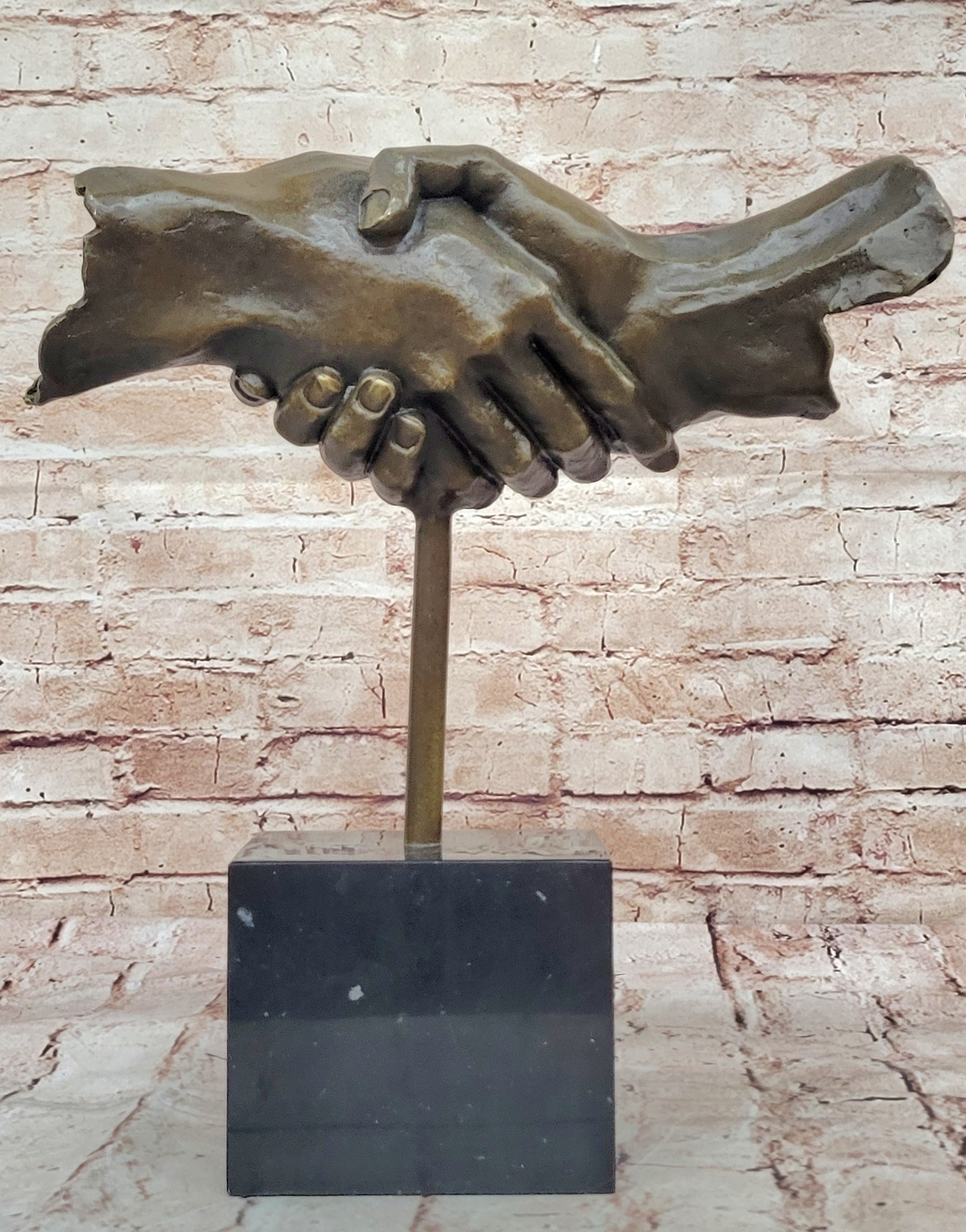 Handshake Friendship Surreal Bronze Sculpture Dali 15" x 14"