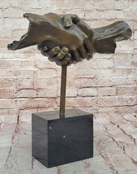 Handshake Friendship Surreal Bronze Sculpture Dali 15" x 14"
