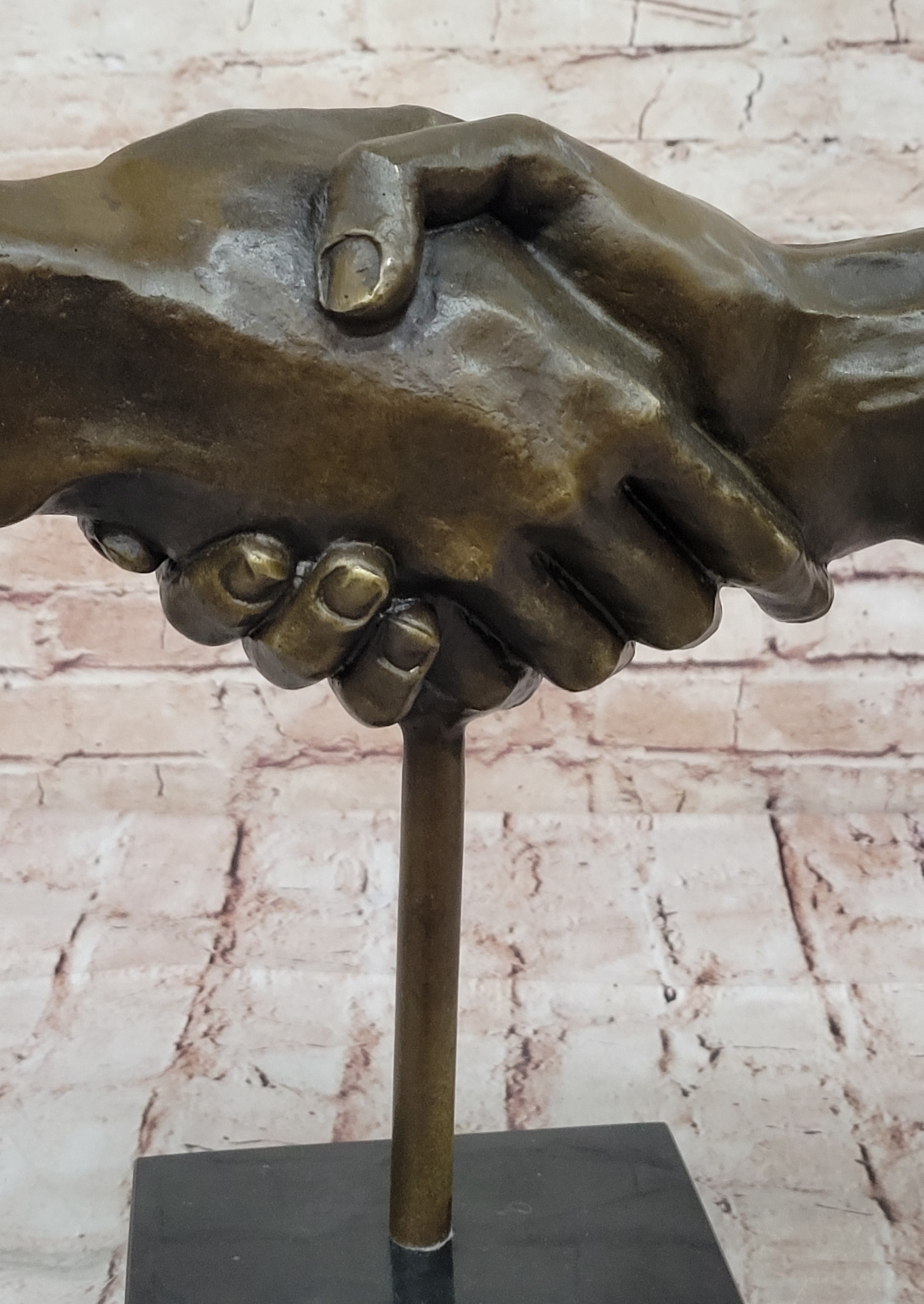 Handshake Friendship Surreal Bronze Sculpture Dali 15" x 14"