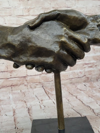 Handshake Friendship Surreal Bronze Sculpture Dali 15" x 14"