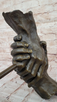 Handshake Friendship Surreal Bronze Sculpture Dali 15" x 14"