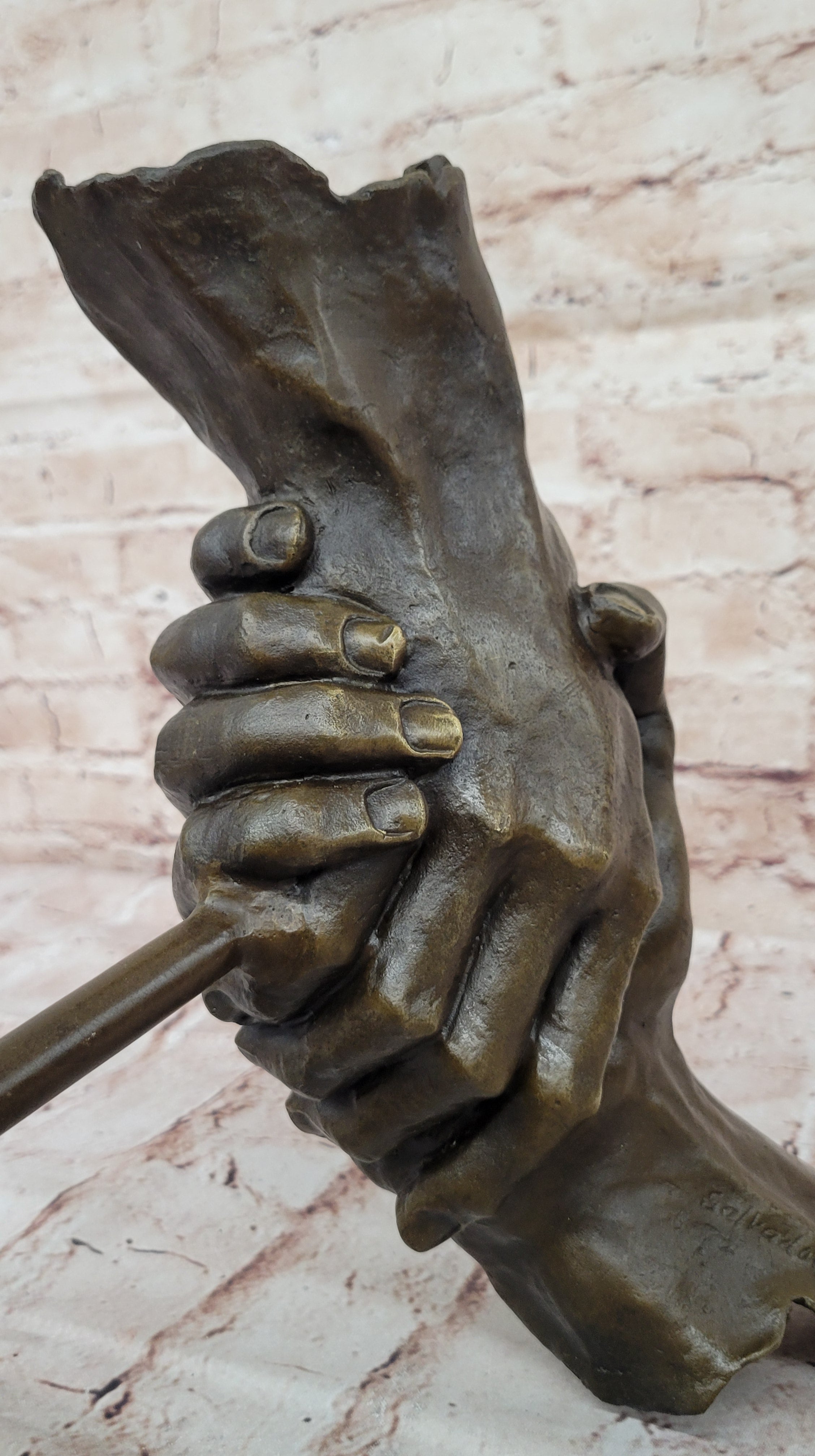 Handshake Friendship Surreal Bronze Sculpture Dali 15" x 14"