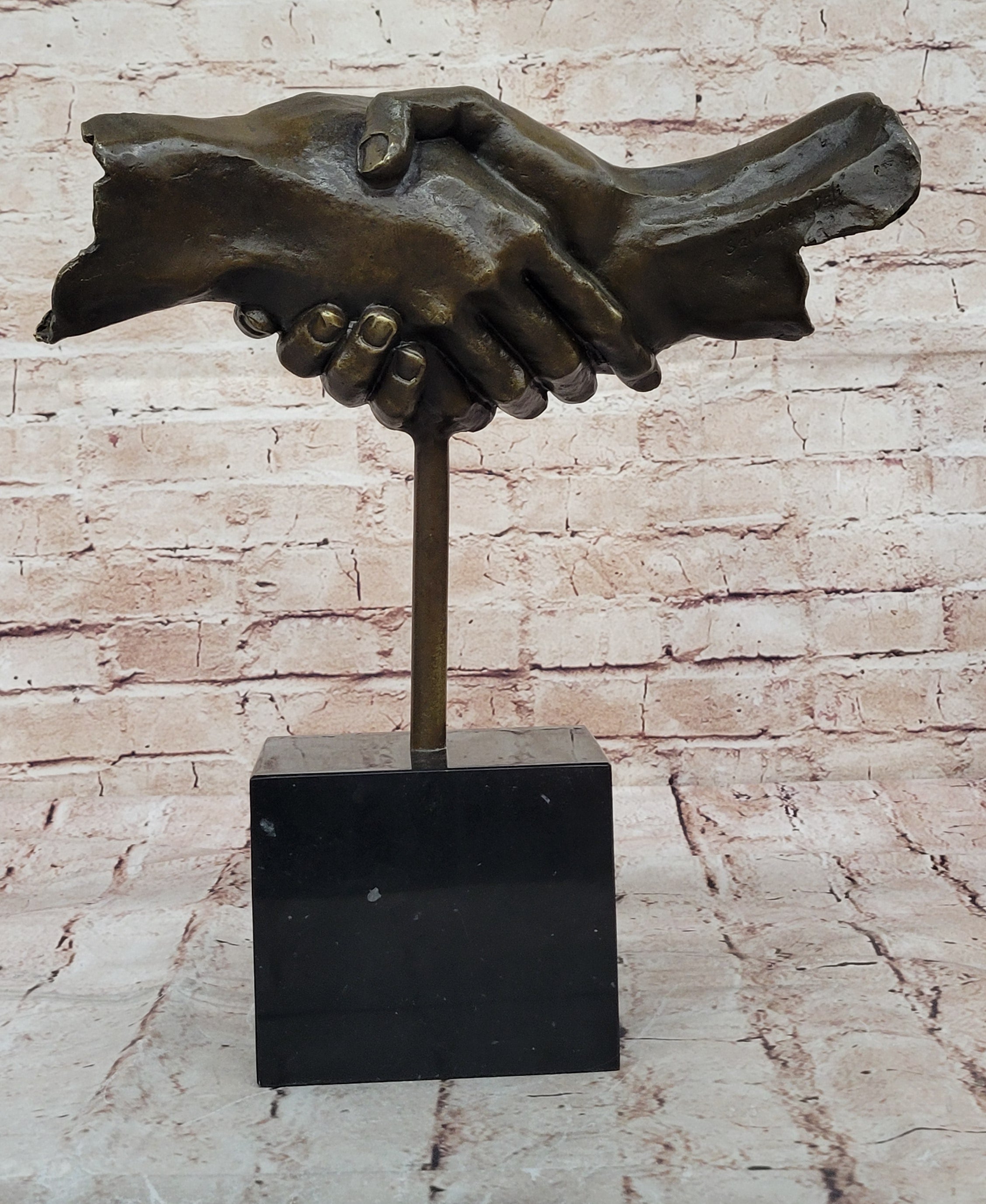 Handshake Friendship Surreal Bronze Sculpture Dali 15" x 14"