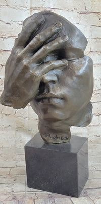 Shame on Me Surreal Face Hand Salvador Dali Bronze 17" x 9"