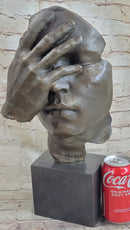 Shame on Me Surreal Face Hand Salvador Dali Bronze 17" x 9"