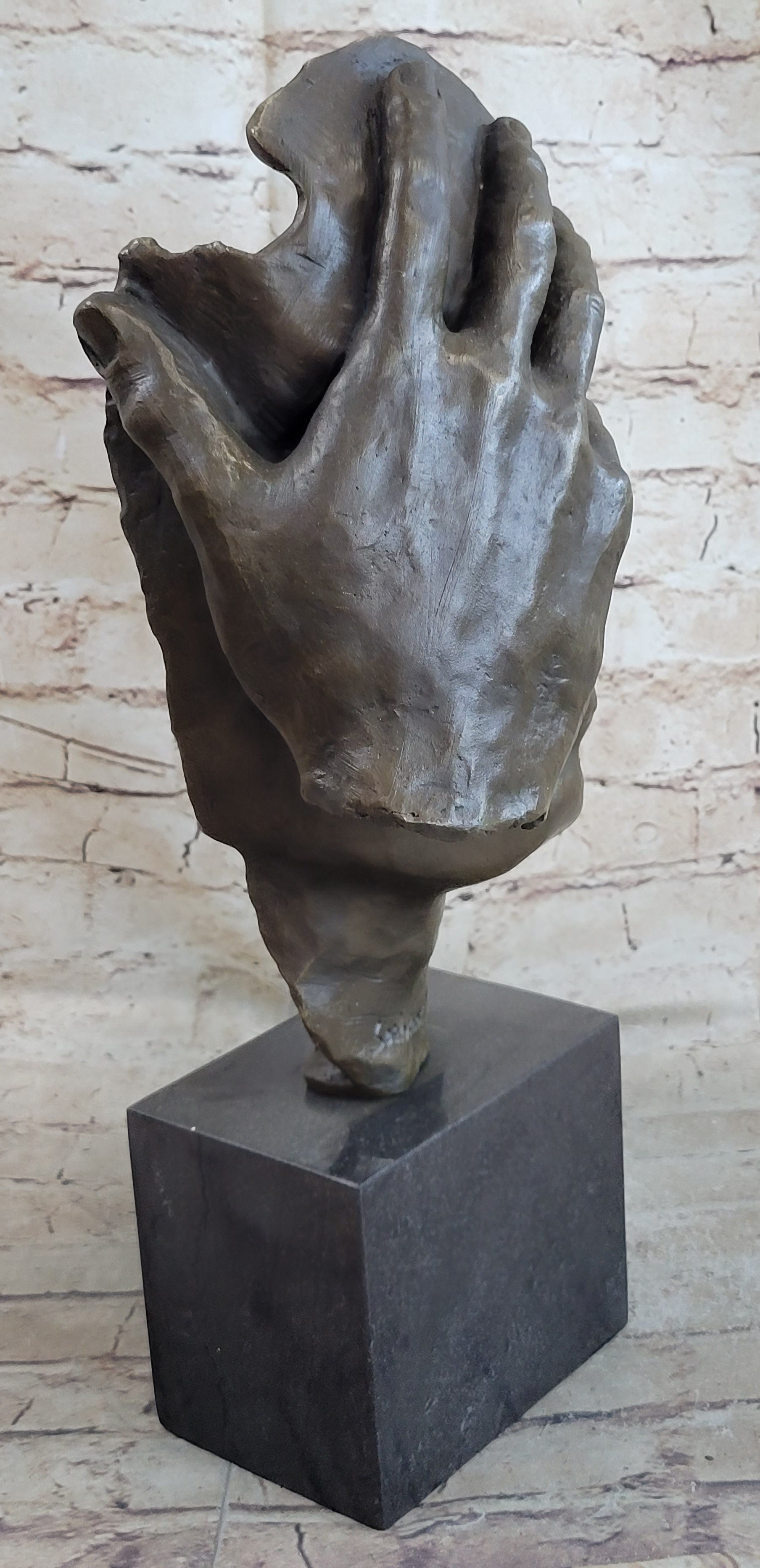 Shame on Me Surreal Face Hand Salvador Dali Bronze 17" x 9"