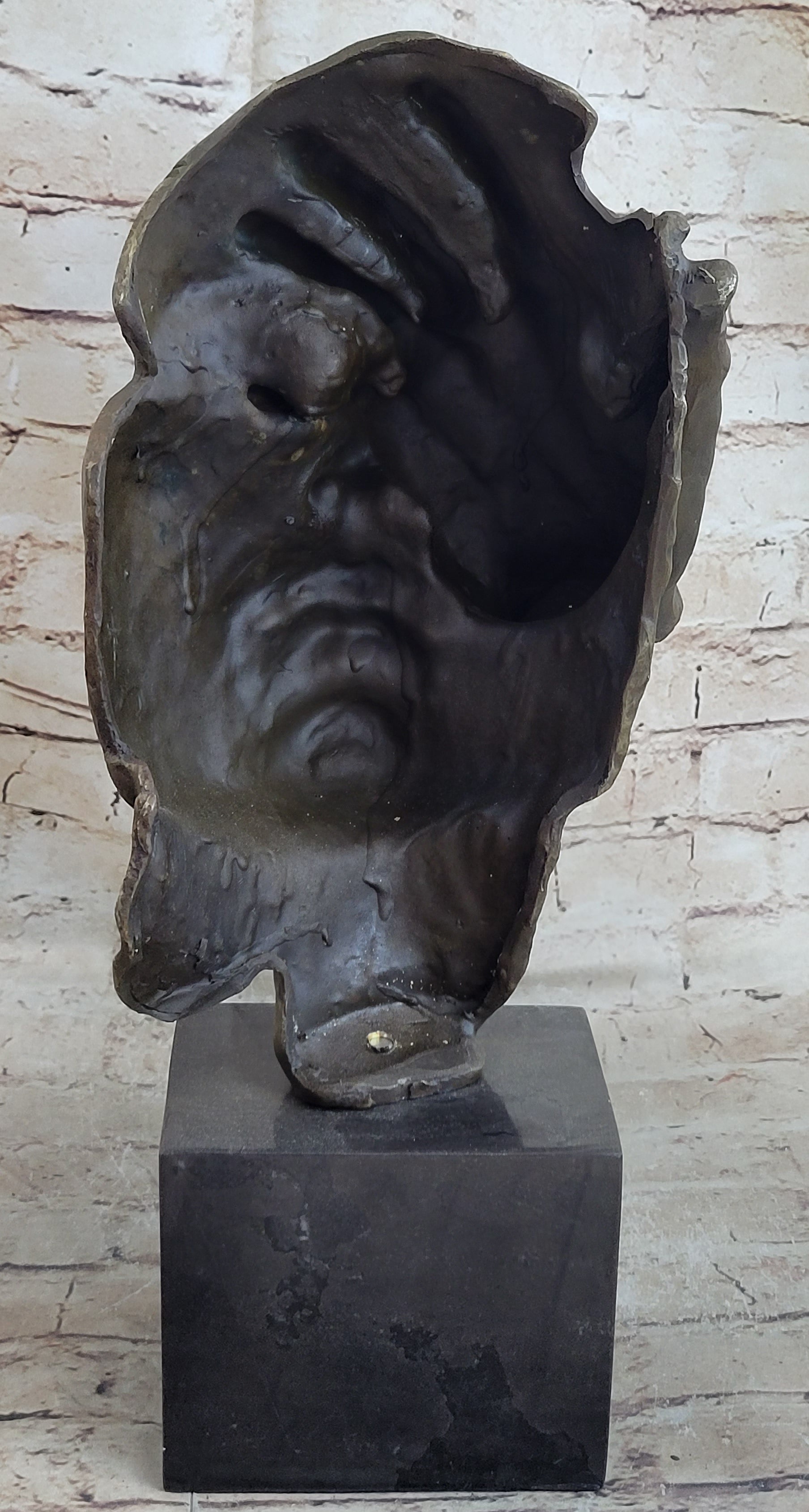 Shame on Me Surreal Face Hand Salvador Dali Bronze 17" x 9"