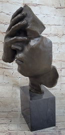 Shame on Me Surreal Face Hand Salvador Dali Bronze 17" x 9"