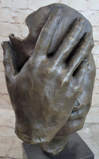 Shame on Me Surreal Face Hand Salvador Dali Bronze 17" x 9"